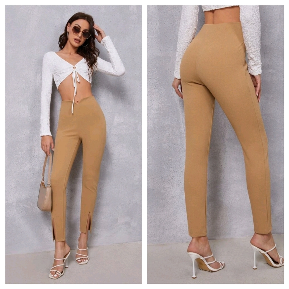 Slit Sexy Elegant Hem Skinny Pants